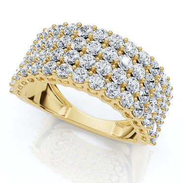 Pompeii 3Ct Diamond Wide Four Row Anniversary Ring Gold Lab Grown (F/G,VS1-VS2)