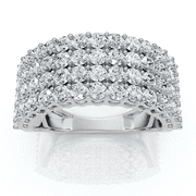 POMPEII3 Pompeii 3Ct Diamond Wide Four Row Anniversary Ring Gold Lab Grown (F/G,VS1-VS2)