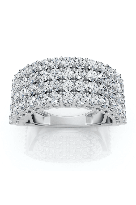 Pompeii 3Ct Diamond Wide Four Row Anniversary Ring Gold Lab Grown (F/G,VS1-VS2)