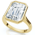 thumbnail image 1 of Pompeii 3Ct Emerald Cut Bezel Solitaire Diamond Engagement Ring 14k Gold or Pt Lab Grown, 1 of 3