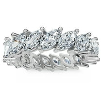 Pompeii 3Ct Marquise Diamond Eternity Ring 14k Gold Lab Grown (F/G,VS1-VS2)
