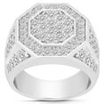 thumbnail image 1 of 3Ct Men's Diamond Hexagon Cluster Ring 10k White Gold, 1 of 4