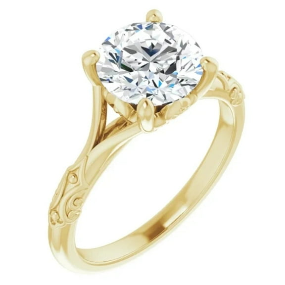 Pompeii 3Ct Moissanite Vintage Engagement Solitaire Ring 14k White Yellow or Rose Gold (,)