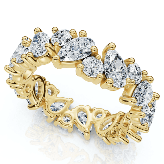 Pompeii 3Ct Pear & Round Diamond Eternity Ring 14k Gold or Platinum Lab Grown