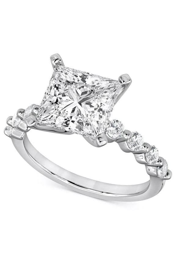 Pompeii 3Ct Princess Cut Diamond Engagement Ring 14k White Gold Lab Grown (G/H,VS1-VS2)