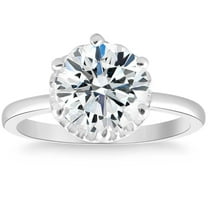 Pompeii 3Ct Round Cut Certified Lab Grown Diamond Engagement Ring White or Yellow Gold