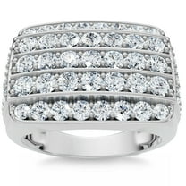 Pompeii 3Ct Wide Diamond Men's Ring 14k White or Yellow Gold Lab Grown (G/H,VS1)