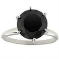 thumbnail image 1 of Pompeii3 3Ct Black Diamond Solitaire Engagement Ring 14K White Gold (Black,), 1 of 5
