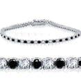 thumbnail image 1 of Pompeii 3ct Black & White Diamond Tennis Bracelet 14K White Gold 7" (G/H,I1), 1 of 5