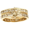 thumbnail image 1 of Pompeii 3ct Diamond Eternity Gold Wedding Ring Set Setting (H/I,I1), 1 of 4