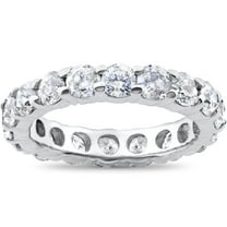 Pompeii 3ct Real Diamond Eternity Wedding White Gold Ring (G/H,I2-I3)