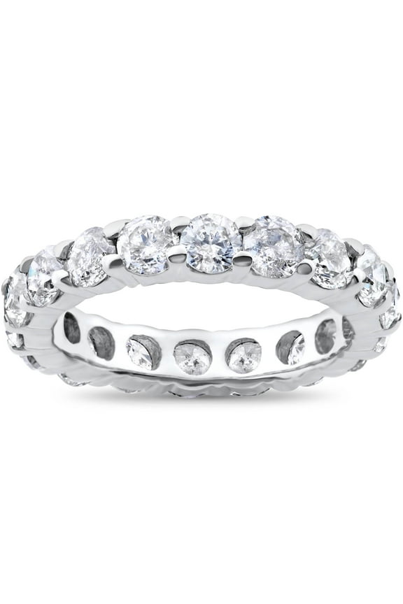 Pompeii 3ct Real Diamond Eternity Wedding White Gold Ring (G/H,I2-I3)