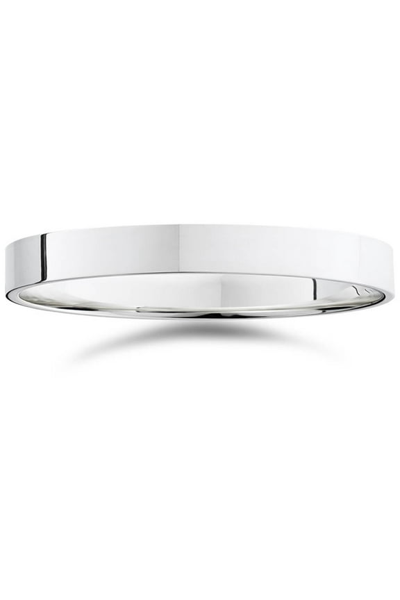 Pompeii 3mm Flat High Polished Wedding Band 14K White Gold (,)