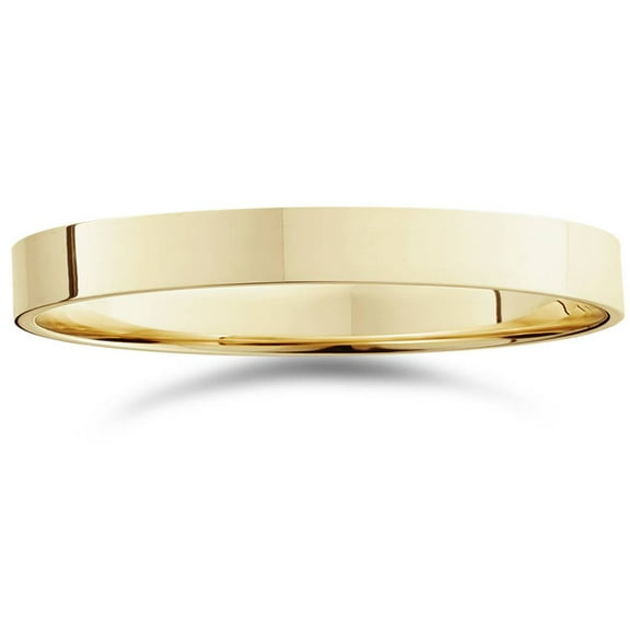 Pompeii 3mm Flat High Polished Wedding Band 14K Yellow Gold (,)