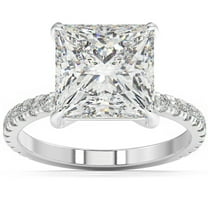 Pompeii 4 1/2 Ct Princess Cut Diamond Engagement Ring Lab Grown in White or Yellow Gold