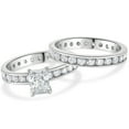 thumbnail image 1 of Pompeii 4Ct Radiant Cut Diamond Eternity Engagement Wedding Ring Set 14k Gold Lab Grown, 1 of 4