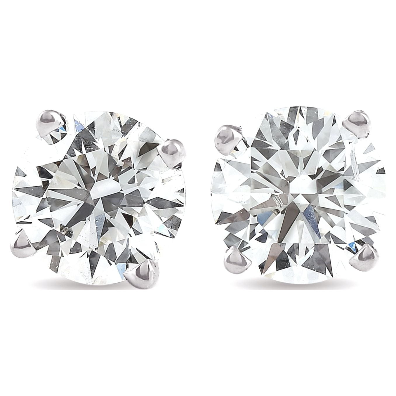 POMPEII3 Pompeii 4 Ct T.W. Certified Diamond Screw Back Studs 14k White Gold Lab Grown (GH,SI1)