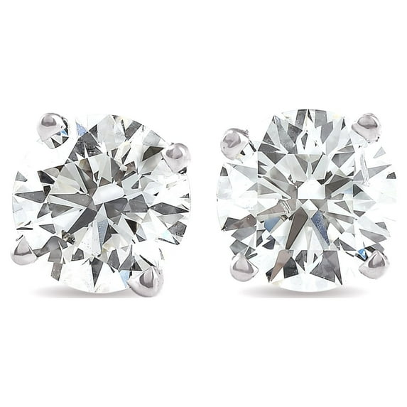 Pompeii 4 Ct TW Round Moissanite Screw Back Studs 14k White Gold (I,VS)