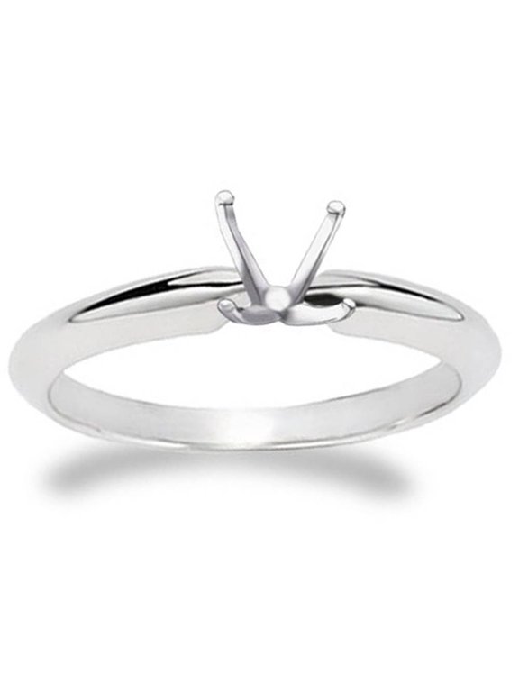 Pompeii 4-Prong Solitaire Engagement Ring Setting White Gold 14K (,)