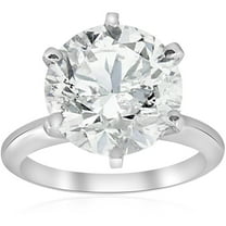 Pompeii 4 ct Round Diamond Solitaire Engagement Ring 14k White Gold (KL,I2-I3)