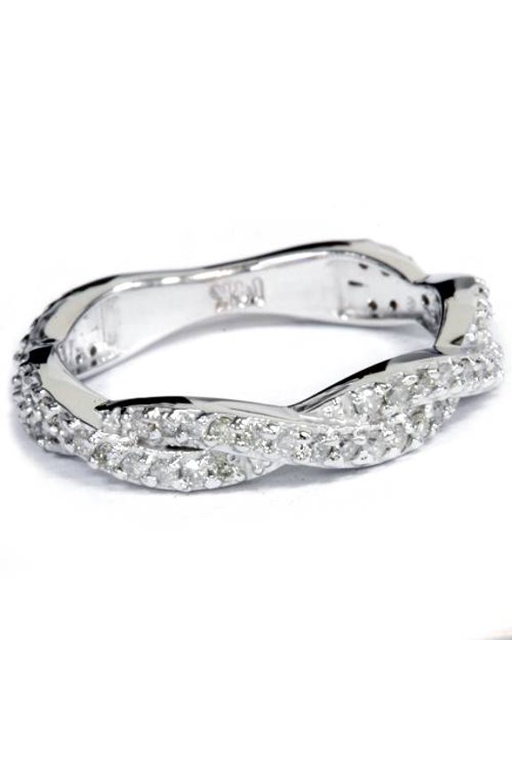 Pompeii .40CT Natural Diamond Infinity Ring 14K White Gold Size 5 (G/H,I1)