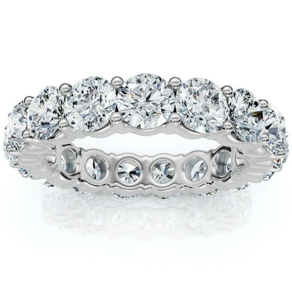 Pompeii3 4Ct Diamond Eternity Wedding Ring Lab Grown Diamonds 14k White Gold (G,VS2-SI1)
