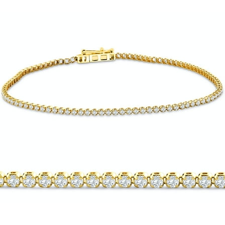 Pompeii 4Ct Diamond Lightweight 7" Tennis Bracelet 14k Gold Lab Grown (E/F,VS1-VS2)