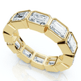 thumbnail image 1 of Pompeii 4Ct Emerald Cut Diamond Eternity Ring Horizontal Bezel Lab Grown 14k Gold, 1 of 4