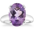 thumbnail image 1 of Pompeii 4Ct Large 10x8mm Oval Amethyst Solitaire Ring 10k White Gold (,), 1 of 4