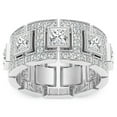 thumbnail image 1 of Pompeii 4Ct Men's Princess Cut Diamond 10MM Wide Ring Wedding Band Lab Grown (F/G,VS1-VS2), 1 of 7
