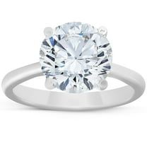 Pompeii 4ct Solitaire Moissanite Engagement Ring 14k White Gold 10MM (G/H,VVS1)