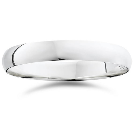 Pompeii 4mm Dome High Polished Wedding Band 10K White Gold (,)
