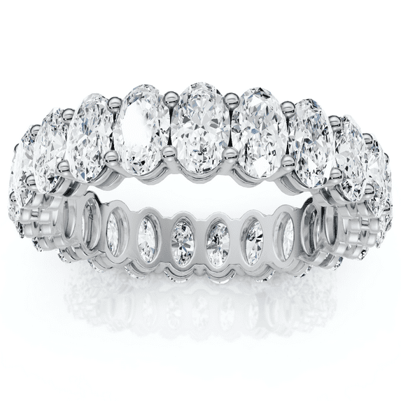Pompeii 5 1/2CT Oval Diamond Eternity Ring White Yellow Rose Gold or Platinum Lab Grown