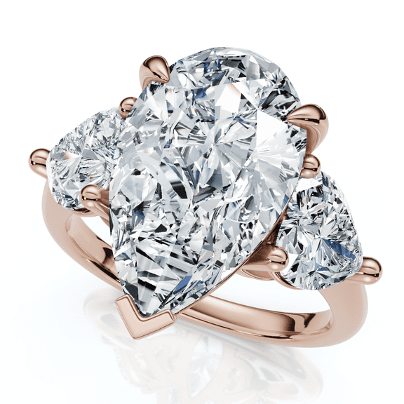 Pompeii 5 1/2Ct Pear & Heart Certified Diamond Engagement Ring Lab Grown (F/G,VS1-VS2)