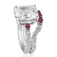 thumbnail image 1 of Pompeii 5 1/2Ct Ruby & Emerald Cut Moissanite Petite Leaf Engagement Set in Gold, 1 of 3