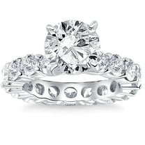 Pompeii 5 1/2Ct TW Round Cut Diamond Eternity Engagement Ring 14k White Gold Lab Grown