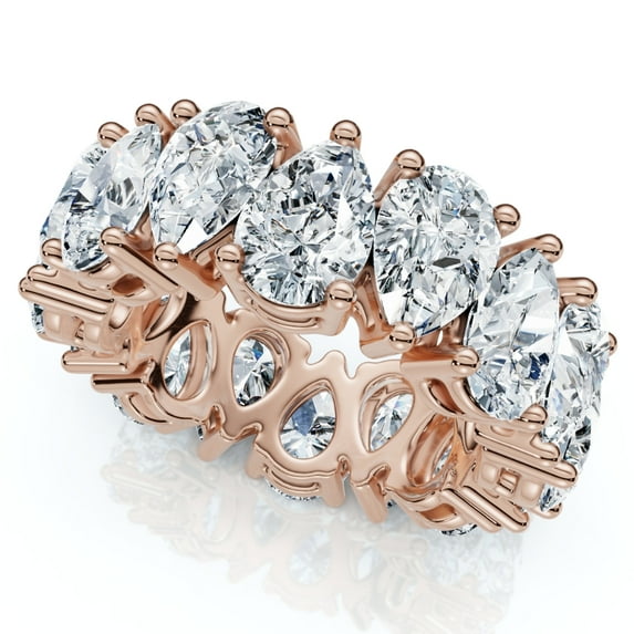 Pompeii 5.10Ct Pear Shape Diamond Eternity Womens Ring 14k Gold Lab Grown Stackable Band