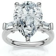 Pompeii 5 3/4Ct Certified Pear & Baguette Diamond Engagement Ring 14k