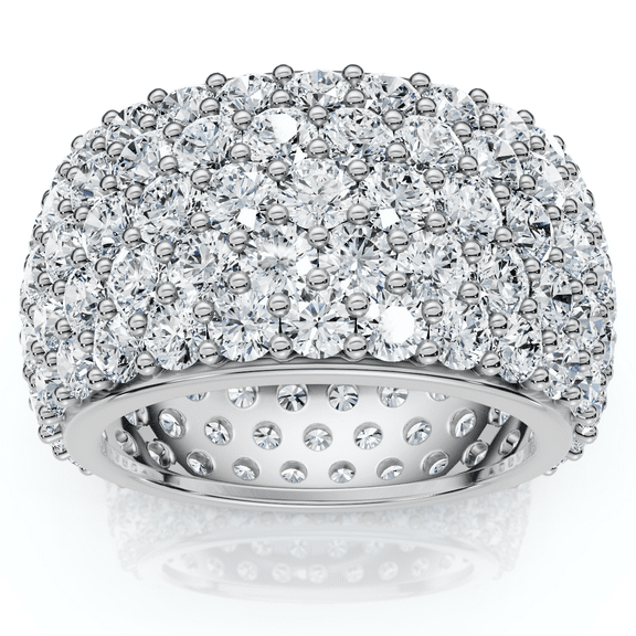 Pompeii 5 3/4ct Pave Lab Grown Diamond Eternity Wedding Anniversary Ring (FG,VS)