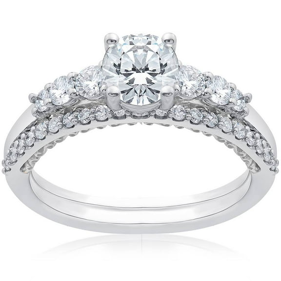 Pompeii 5/8 ct Diamond Engagement Ring Setting & Matching Wedding Bandld (F,VS)