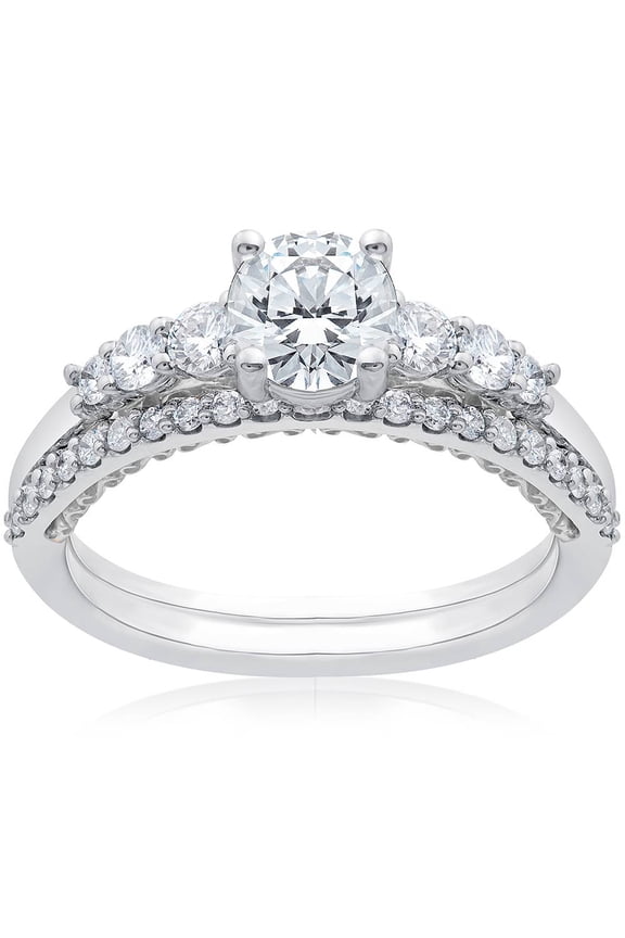 Pompeii 5/8 ct Diamond Engagement Ring Setting & Matching Wedding Bandld (F,VS)