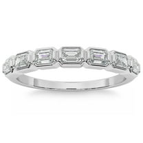 Pompeii 5/8Ct Baguette Cut Wedding Ring Anniversary Band 14k Gold Lab Grown (G/H,VS2-SI1)