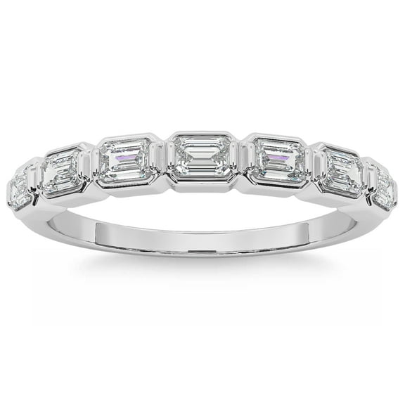 Pompeii 5/8Ct Baguette Cut Wedding Ring Anniversary Band 14k Gold Lab Grown (G/H,VS2-SI1)