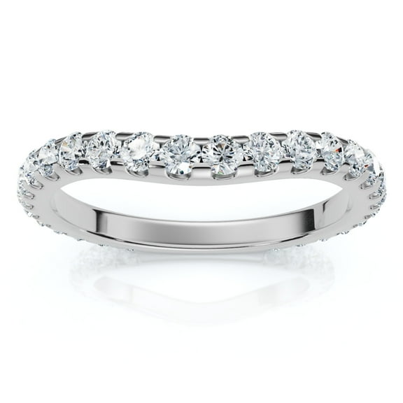 Pompeii 5/8Ct Curved Diamond Wedding Anniversary Matching Band 14k Gold Ring Lab Grown