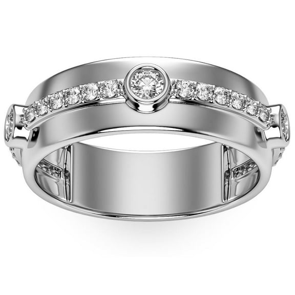 Pompeii 5/8Ct Diamond Ring Men's Lab Grown 7mm Polished Wedding Band in 10k Gold