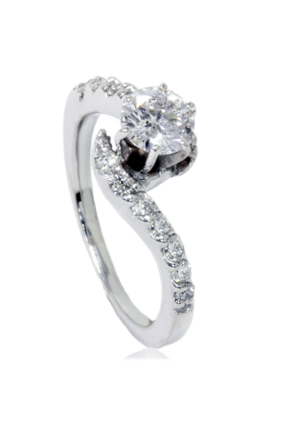 Pompeii 5/8ct Curve Diamond Engagement Ring 14K White Gold (G/H,I1)