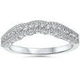 thumbnail image 1 of Pompeii 5/8ct Curved Notched Diamond Ring Enhancer 14K White Gold (H/I,I2), 1 of 3