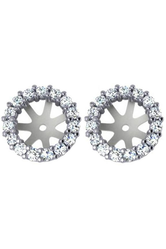 Pompeii 5/8ct Diamond Earring Studs Halo Jackets 14 Kt (7-7.5mm) (G-H,I1)