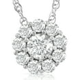 thumbnail image 1 of Pompeii 5/8ct Diamond Halo Pendant 10K White Gold Womens Necklace (H-I,I1), 1 of 3
