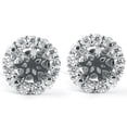 thumbnail image 1 of Pompeii 5/8ct Diamond Halo Studs Mounting Fits 5.5-6.5mm Round Stones 14k White Gold, 1 of 4